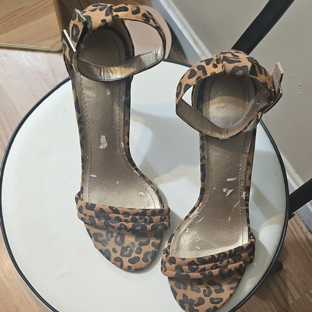Black and Brown Heels with Stiletto and Ankle Strap